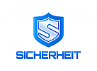Logo, Sicherheit, schild, schtzen, Schutz, Sicherheitsdienst, Buchstabe S, blau, grau, Unternehmen