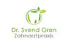 , Zhne, Zahnrzte, Zahnarztpraxis, Logo Zahn, grne Bltter