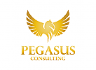 Logo, Pegasus, Pferd, flgel,  Finanzen, Investitionen, Management, Business, Gold, HotelRechtsanwalt