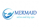 Logo Meerjungfrau, Ozean, Salon, Spa, Wellness, Pflege, Hygiene, Wasser