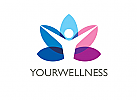 Zeichen, Signet, Logo, Lotusblume, Yoga, Wellness
