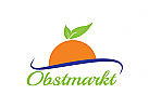 Logo Obstmarkt, Orange, Obst, Saft, Markt, organische, Gemse