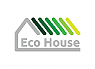 Haus, Immobilien, Umwelt, Bau, Naturmaterialien Logo