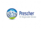 Logo mit Fahrrad, Bike und Bergen / Mountains