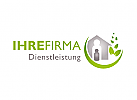 Logo mit Haus und Mensch für Immobilien-Makler, mobile Pflege, ökologisches Bauen,...