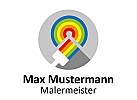 Maler 03 (Maler, Malermeister, Meisterbetrieb, Handwerk, Farbe, Regenbogen)