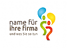 Logo mit Menschen und Sprechblasen fr Kommunikation, Coaching,...