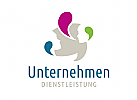 Logo mit Gesichtern und Sprechblasen fr Kommunikation, Coaching,...