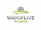 Logo mit Kompass, Horizont, Weg fr Live-Coach