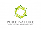 Natur, grn, organisch, Blumen Logo