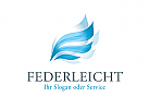 Logo mit abstrakter Wellenform, Flgel