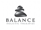 ganzheitliche, Therapie, Balance Logo, Stein