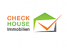 Zeichen, Signet, Logo, Haus / Immobilie, Checkmark