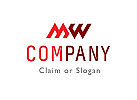 Modernes Logo, Buchstabenkombination MW