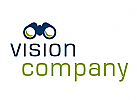 Logo mit Fernglas, Fernglas steht fr Vision, Weitblick, Suchmaschine