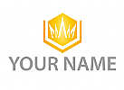 Zweifarbig, Zeichen, Zeichnung, Symbol, Sechseck, Krone, Gold, Logo