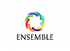 Ensemble Logo, Kinder Logo, Sozial Logo, Gruppe Logo, Menschen Logo