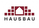 Zeichen, Zeichnung, zweifarbig, Signet, Symbol, Logo, Bau, Haus, Immobilie, Grundbesitz, Handwerk, Klinker