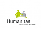 Logo zwei Menschen, Humanmedizin, Krankenpflege, Medizinischer Hilfsdienst, Betreuung, Arzt Logos