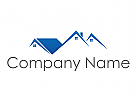 kologisch, Zweifarbig, Zeichen, Zeichnung, Symbol, Immobilien, Architekt, Drei Huser, Dcher, Logo