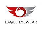 , Zeichen, zweifarbig, Signet, Logo, Adler, Auge, Optiker