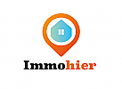 Zeichen, Signet, Logo, Map, Icon, Pin, Immobilie, Haus