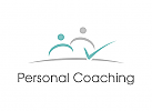 , Zwei Menschen, zweifarbig, Zeichen, Symbol, Signet, Logo, Coaching, Consulting, Rechtsanwalt, Steuerberater, Check Mark