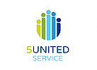 , Signet, Logo, Gruppe, Mensch, Team, 5, Maler, Handwerk