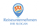 Logo mit einem Koffer fr ein Reiseunternehmen. Inklusive Visitenkarten