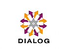 Logo, Kommunikation, Dialo, Pfeile und Stern