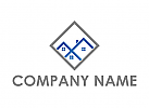 kologisch, Zweifarbig, Zeichen, Zeichnung, Symbol, Signet, Rechteck, Drei Huser, Dcher, Logo