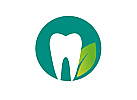 ko, Zahnlogo, zweifarbig, Zahnarztpraxis, Logo, Zahn, Blatt, Kreis