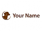 Zweifarbig, Tierarzt, Tierhelfer, Hund und Kreis, Hund, Logo