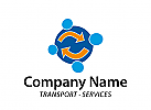 Logo, Markenzeichen, Gruppe im Kreis, Pfeile, Transport, Verkehr, Service