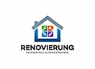  Zeichen, Signet, Logo, Haus, Immobilien, Renovierung, Sanierung, WDVS, Fenster, Tr, Dach, Boden