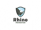 , Zeichen, Rhinozeros, Nashorn, Schild, Seturity, Stark, Schutz Logo