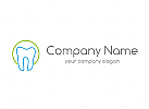 Ökozähne, Zähne, Zahn, Zahn in blau und Kreis, Logo
