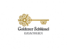 , Zeichen, Immobilien, Schlssel, Gold, Goldener Logo