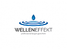 , Welle, Tropfen, Kreise, blau, Welligkeit, Wasser Logo