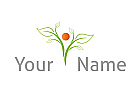 ko-Medizin, Zweifarbig, Zeichen, Zweifarbig, Zeichnung, Person als Pflanze, Baum, Logo