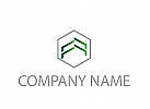 kologisch, Zweifarbig, Dcher, Huser und Sechseck, Dachdecker, Immobilien, Logo
