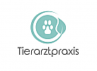 , Tierarzt Logo, Pfote, Kreis, Blatt