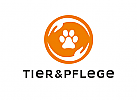 , Logo, Tierpflege Logo, Kreis, Hand, Pfote