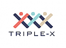 , Symbol, Helix, Logo, Triple, X, Trio, drei Menschen