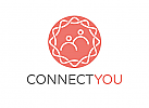 Zeichen, zweifarbig, zwei Menschen, Netzwerk, Community, Kommunikation, Coaching, Logo