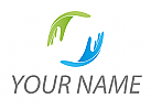 Hnde in grn und blau, Hnde, Massage, Ortopdie, Logo