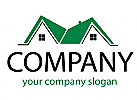 Ökologie, Zwei Häuser, Immobilien Logo