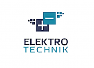 Zeichen, zweifarbig, Signet, Symbol, Elektriker, Elektrotechnik, Quadrate, Logo