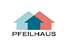 Zeichen, Signet, Symbol, Haus, Dach, Immobilien, Pfeil, Logo