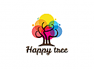 , Bunter Baum Logo, Schule, Kindergarten, Erziehung, Psychologie
